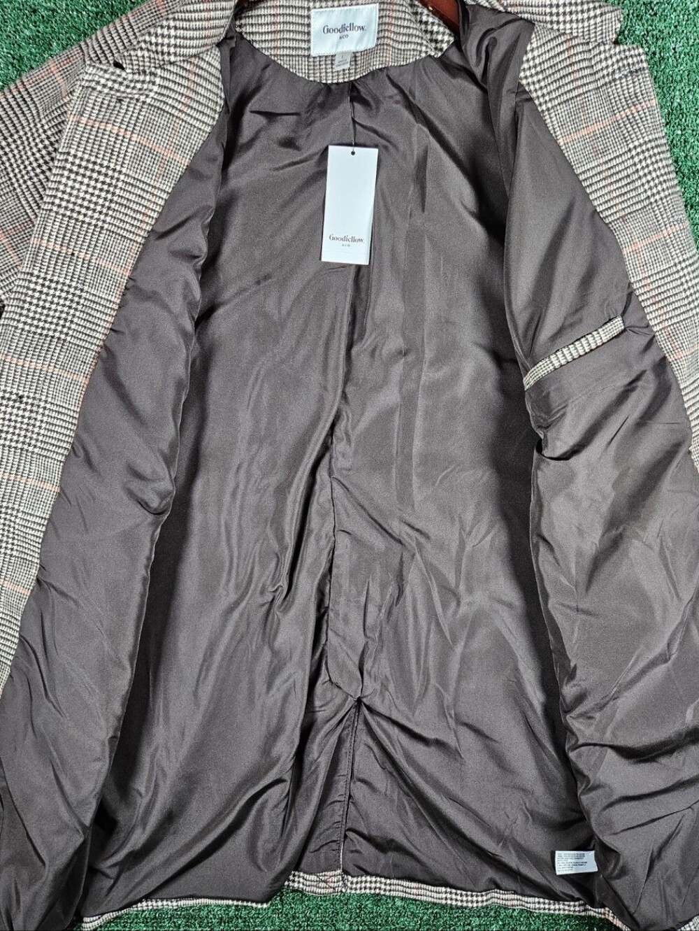 NWT Goodfellow & Co Glen Plaid Overcoat Trench / Mens Size Large - Picture 9 of 14